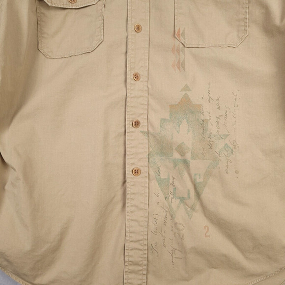 Polo Ralph Lauren Shirt Mens XL Button Up Military Surplus Cargo Aztec Printed - Picture 9 of 16
